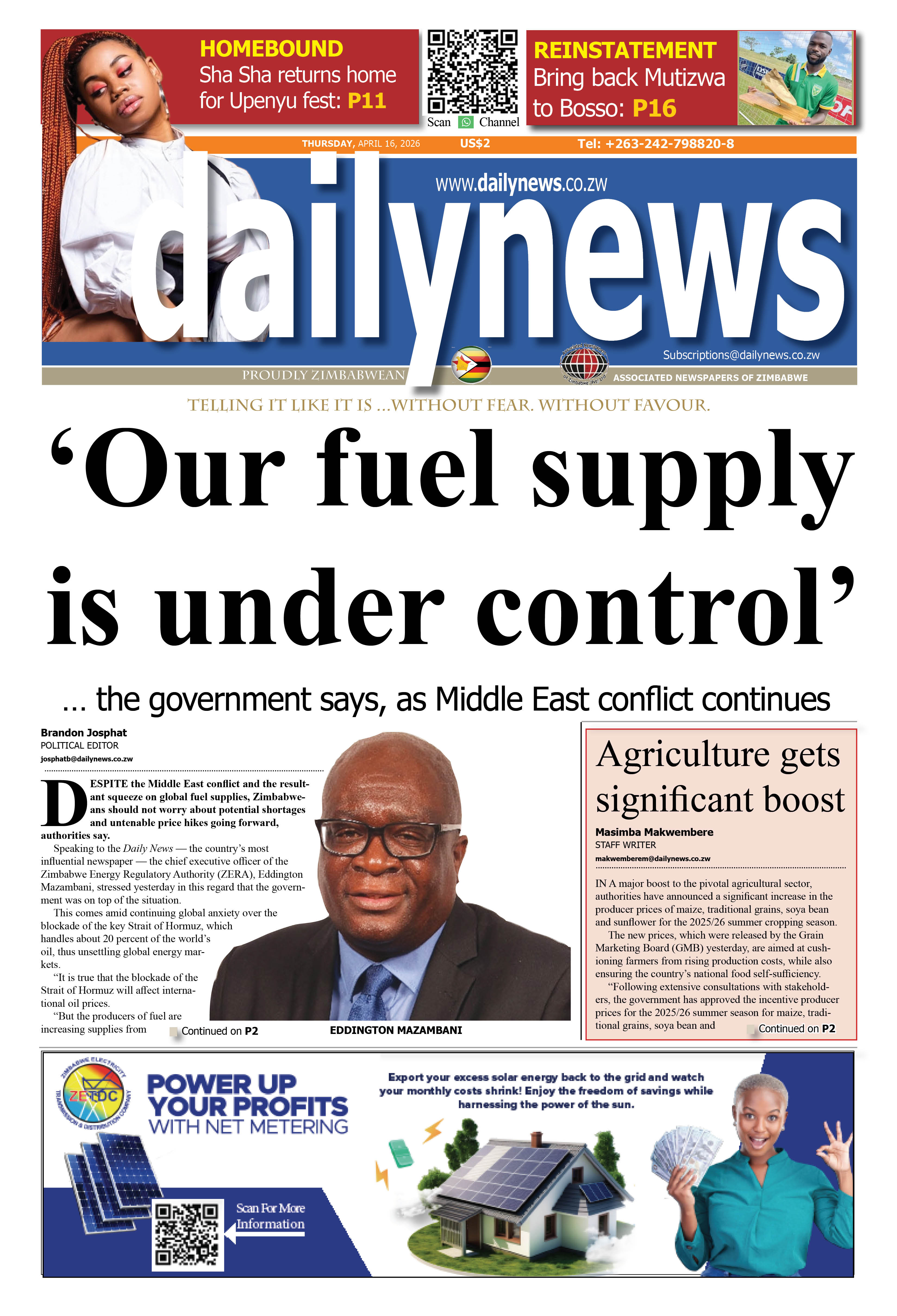 Thursday 16 April 2026